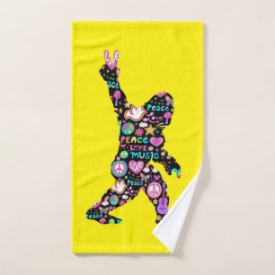 Peace Love Bigfoot Hippie Funny Bigfoot Lover
