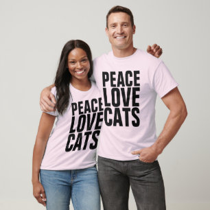 PEACE LOVE CATS camisetas de tintes de corbata, Vi