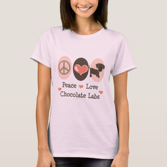 Peace Love Chocolate Labs Camiseta orgánica (Anverso)