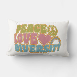 PEACE LOVE DIVERSIDAD lanzar almohada