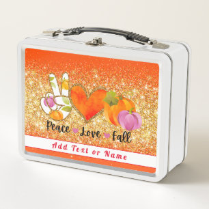 Peace Love Fall Personalizado de otoño texto y col