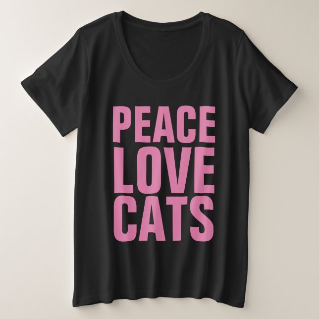 PEACE LOVE GATS Camisetas CAT (Anverso del diseño)