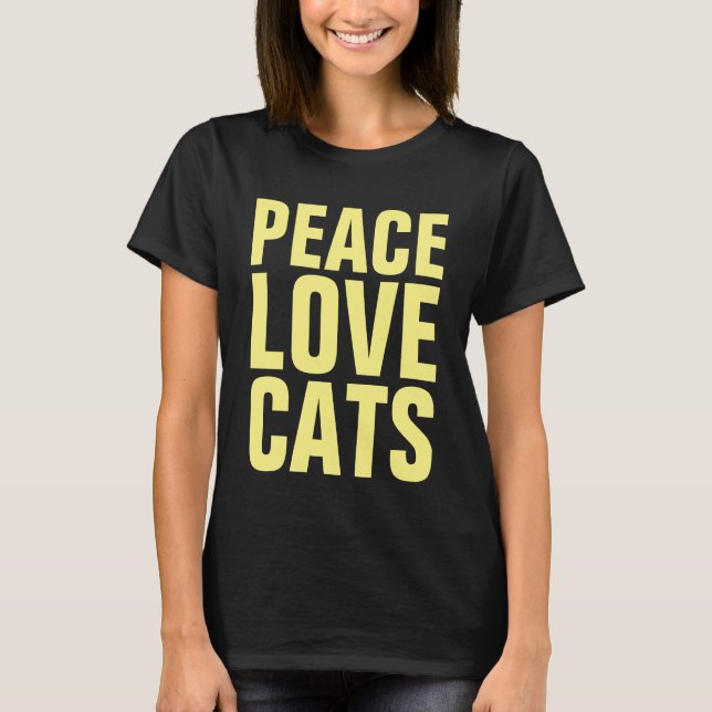 PEACE LOVE GATS Camisetas CAT y Camisetas (Anverso)