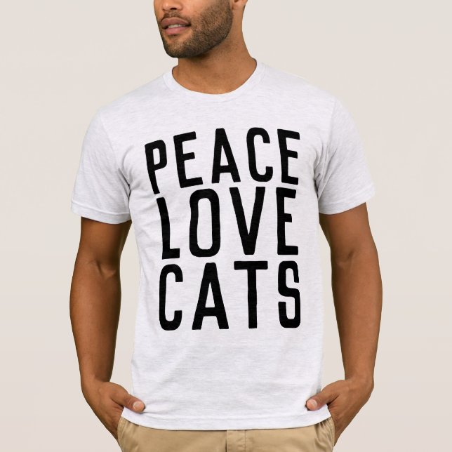 PEACE LOVE GATS, hombres de camisetas Cat (Anverso)