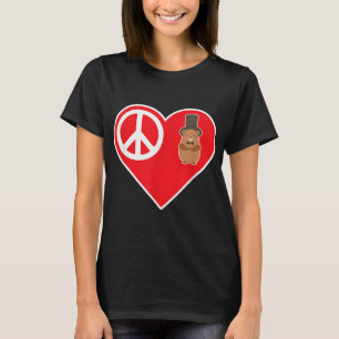 Peace Love Groundhog con Top Hat Funny Ground-Hog