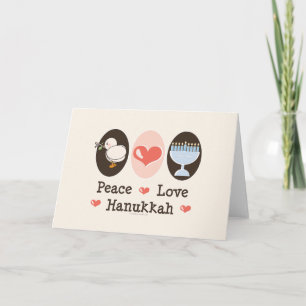 Peace Love Hanukkah Tarjetas de felicitación
