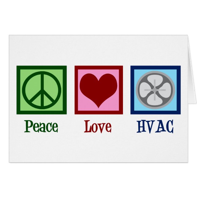 Peace Love HVAC Air Conditioning Company Card (Anverso (Horizontal))