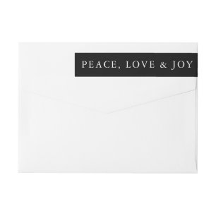 Peace Love Joy Classic Typography Minimal Black