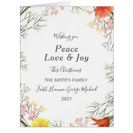Peace Love Joy Family Merry Christmas Postcard