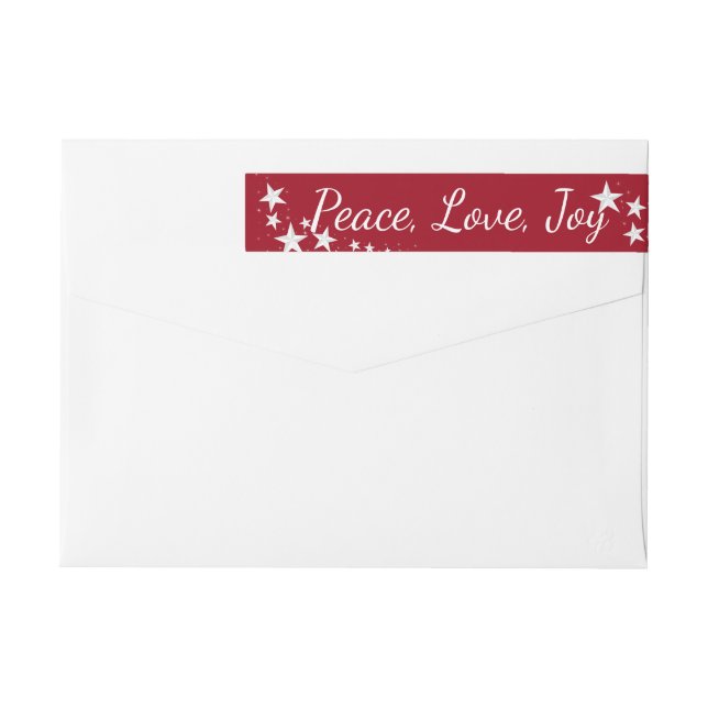Peace Love Joy Holiday Stars Red and White (Reverso)