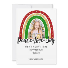 Peace Love Joy Merry Christmas Rainbow Photo