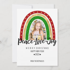 Peace Love Joy Merry Christmas Rainbow Photo