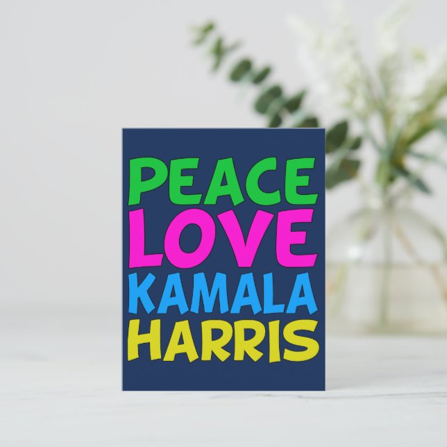 Peace Love Kamala Harris Card (Anverso de pie)