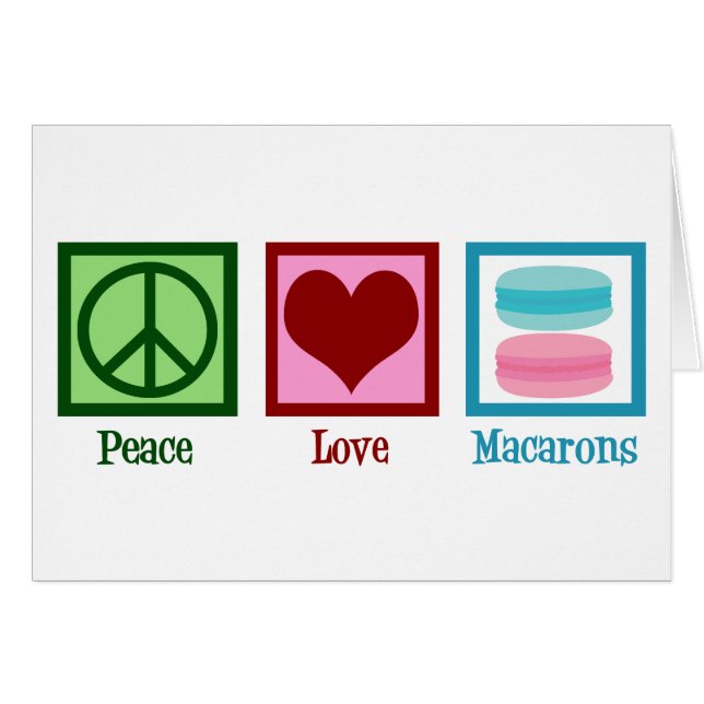 Peace Love Macarons Cute Macaron Bakery Card (Anverso (Horizontal))