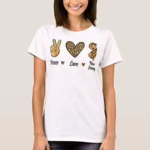 Peace Love New Jersey LeoparFlag Map Souvenirs M