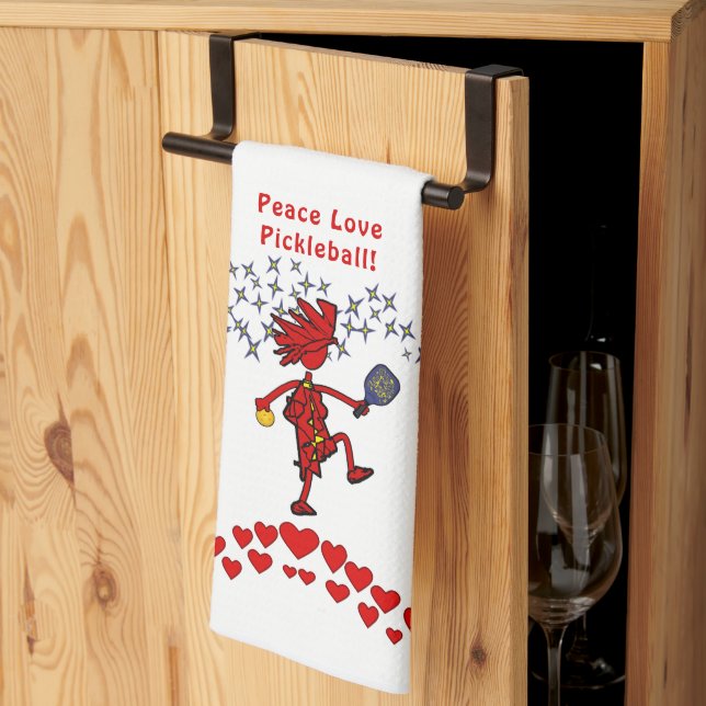 Peace Love Pickleball Kitchen Toallas (Pliegue de tercios)