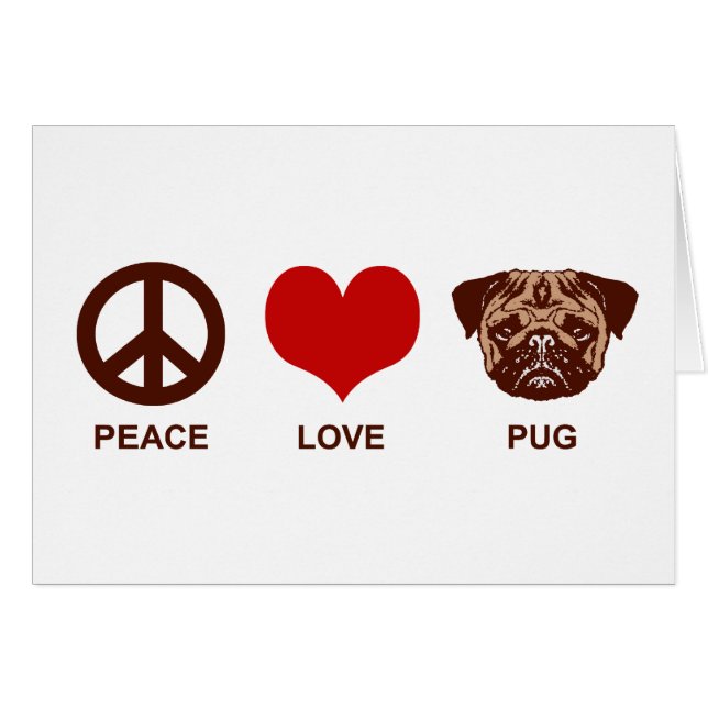 Peace Love Pug (Anverso (Horizontal))