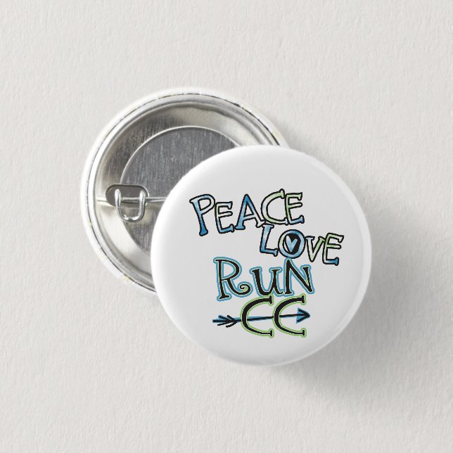 PEACE LOVE RUN CC - botón de ejecución de país cru (Anverso y reverso)