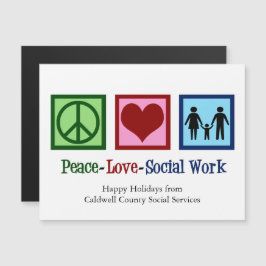 Peace Love Social Work Personalizado Holiday Magne