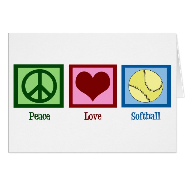 Peace Love Sofball Card (Anverso (Horizontal))
