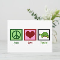 Peace Love Turtles Cute Turtle Card