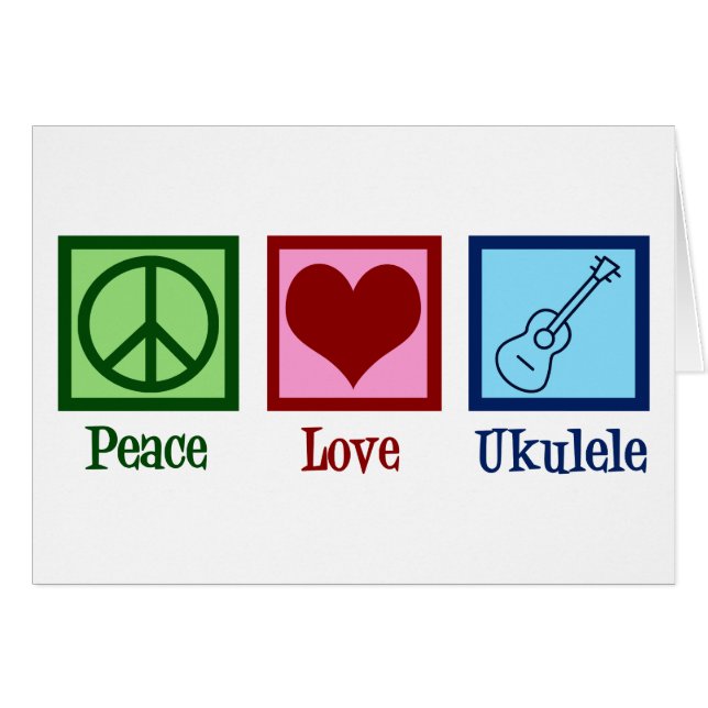 Peace Love Ukulele Card (Anverso (Horizontal))