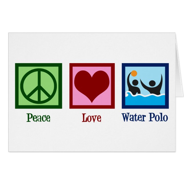 Peace Love Water Polo Team Holiday Card (Anverso (Horizontal))