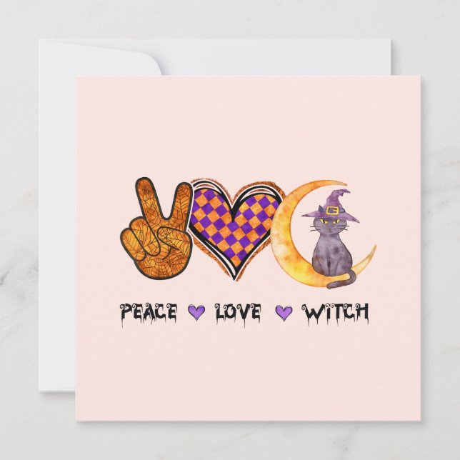 Peace Love Witch - Diseño de Halloween (Anverso)