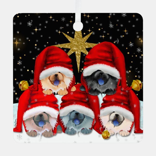 PEACE ON EARTH 5 cerdas ornamento metalizado (Anverso)