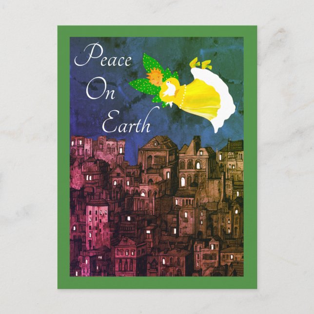 Peace on Earth Angel con tarjeta plana Dove (Anverso)