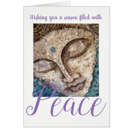 Peace Wish Buddha Watercolor Art Holiday Card