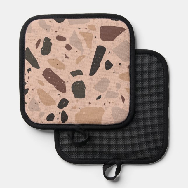 Peach Abstract Square Pot Holder (Anverso/Reverso)