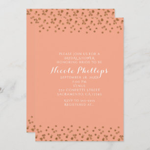 Peach and Gold Modern Glam Cualquier Invitación a