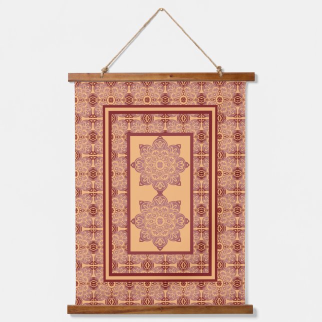 Peach and Mauve de Tapiz de Muro de Madera Topada (Anverso)