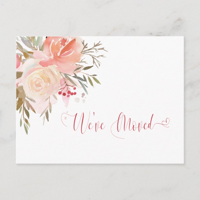 Peach and Pink we hemos movido la Invitación (Anverso)