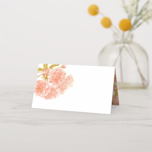 Peach blossom floral carpa tarjetas de plaza (Reverso)