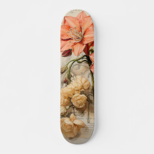 Peach Color Daffodil Vintage Inspiro Skateboard