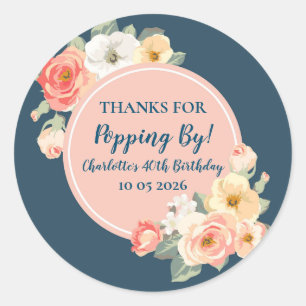 Peach Floral Gracias por comprar por etiqueta de c
