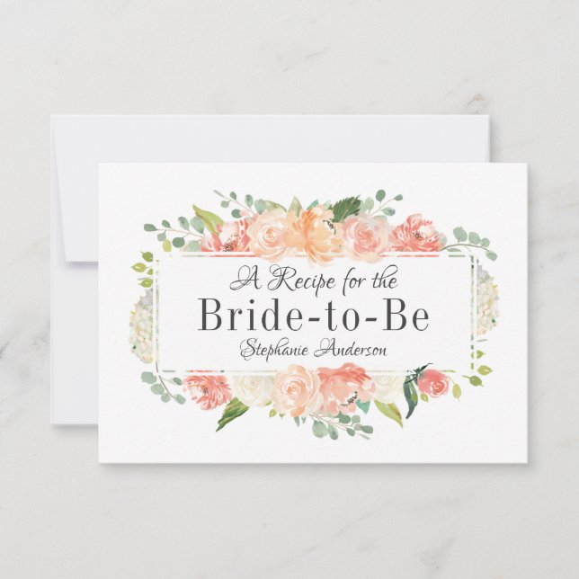 Peach Floral Medley Bridal Shower Receta (Anverso)
