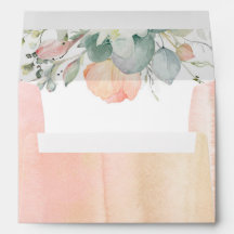 Peach Florals Elegant Watercolor Washes