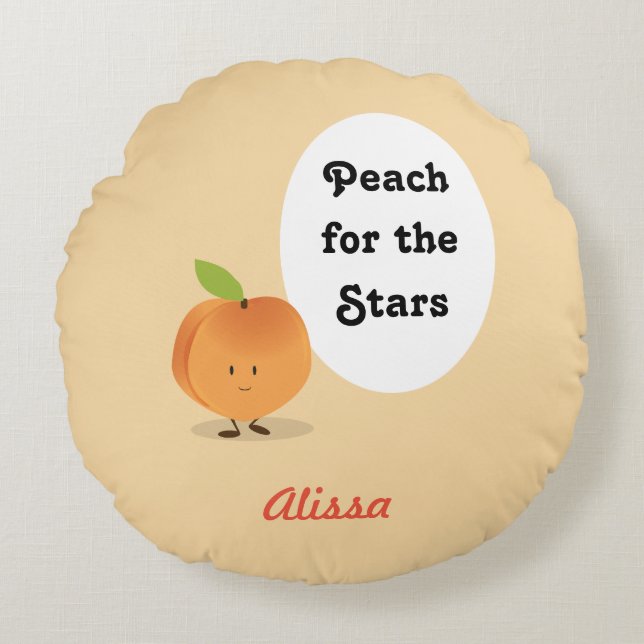 Peach for the Stars| Almohada redonda (Anverso)