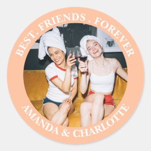 Peach Fuzz Best Friends Forever Pegatina