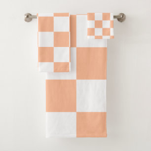 Peach Fuzz Checkered Gingham Pattern