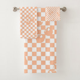 Peach Fuzz Cherry Gingham Pattern