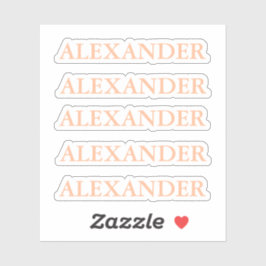 Peach fuzz Cut Out Pegatina con pegatinas de nombr