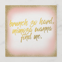 Peach Gold Brunch Tanta Perla Invitación Dura