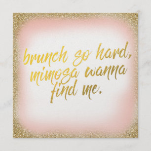 Peach Gold Brunch Tanta Perla Invitación Dura