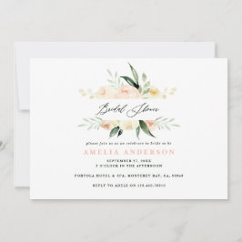 Peach green acuarela floral ducha de novia