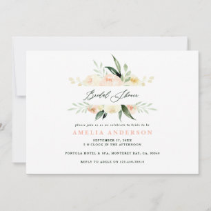 Peach green acuarela floral ducha de novia