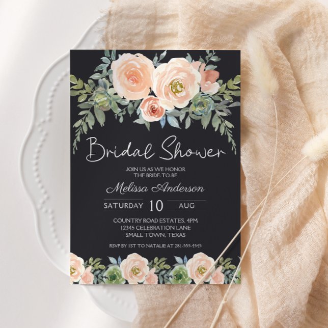 Peach Green Navy Pastel Floral Bridal Shower (Subido por el creador)